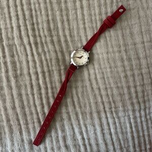 TOKYObay Haan Watch with Twist Red Leather Band